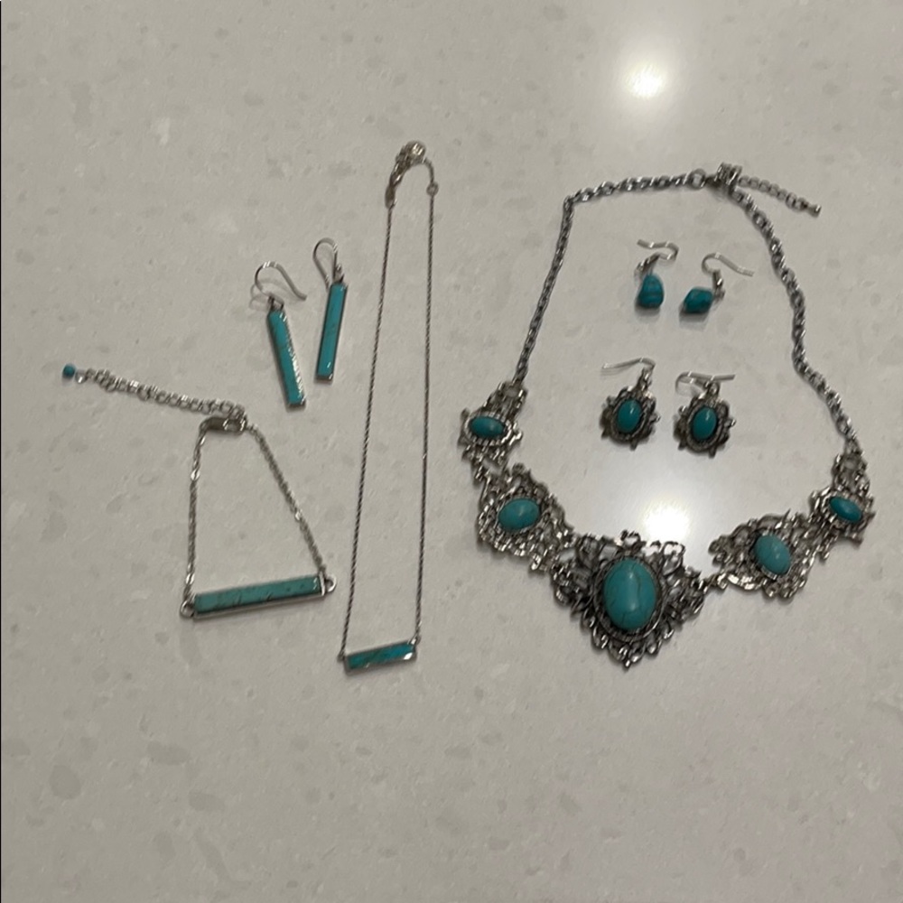 Turquoise Jewelry Necklaces, Bracelet and Earrings